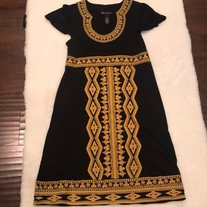 Black and gold Embroidered Dress